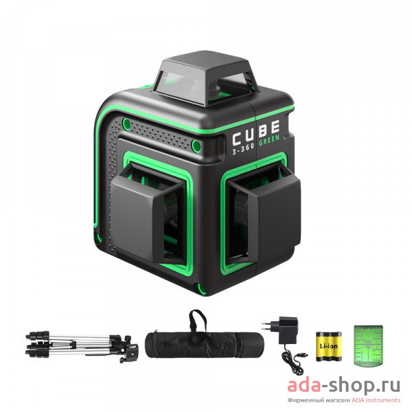 Уровень лазерный ADA CUBE 3-360 GREEN PROFESSIONAL EDITION А00573 ...